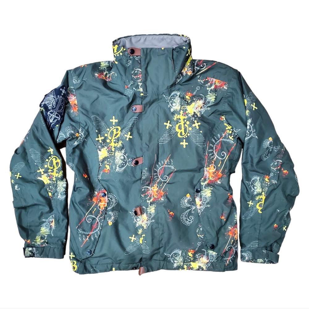 BONFIRE Jacket Womens Medium Green Full Zip Snowboarding Winter Outdoor